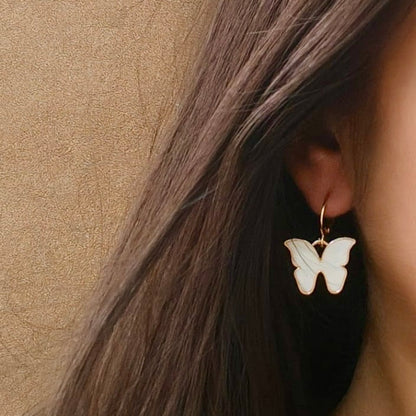 White Butterfly Earrings