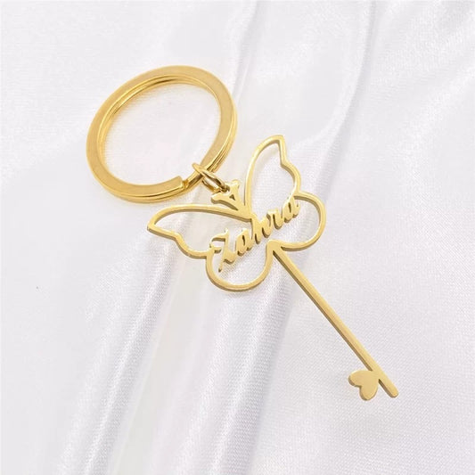 Whimsical Butterfly Key Name Keychain