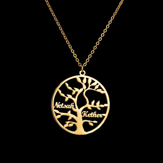 Tree of Love Double Name Necklace - Growing Together, Rooted in Love