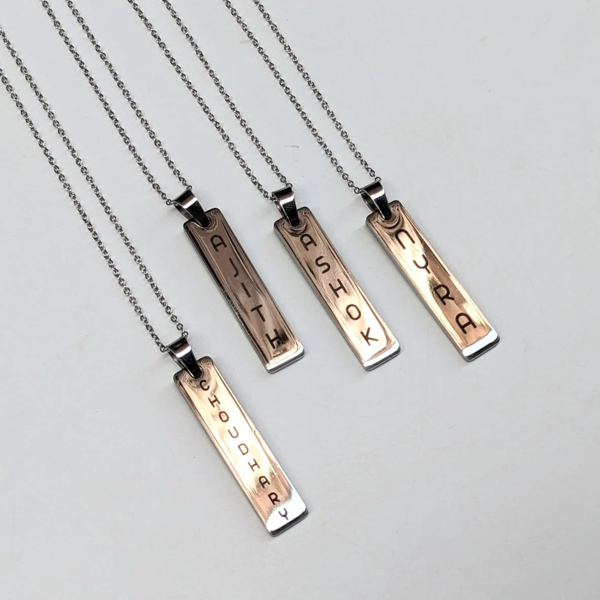 Personalized 2D memory Bar necklace