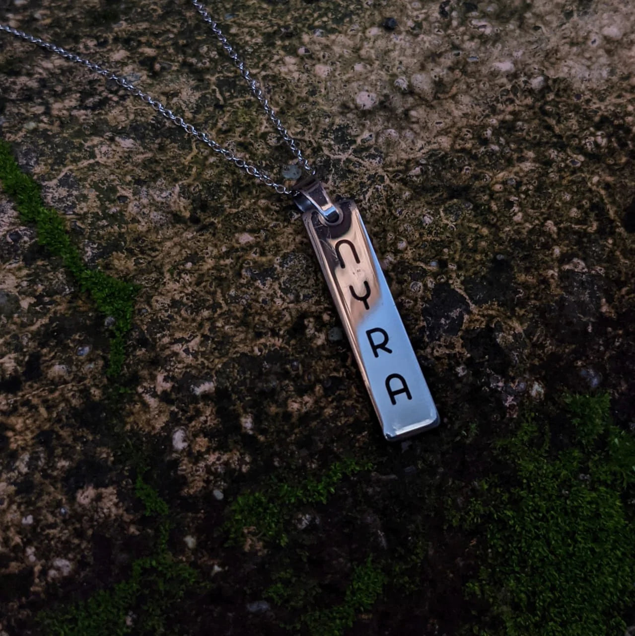 Personalized 2D memory Bar necklace