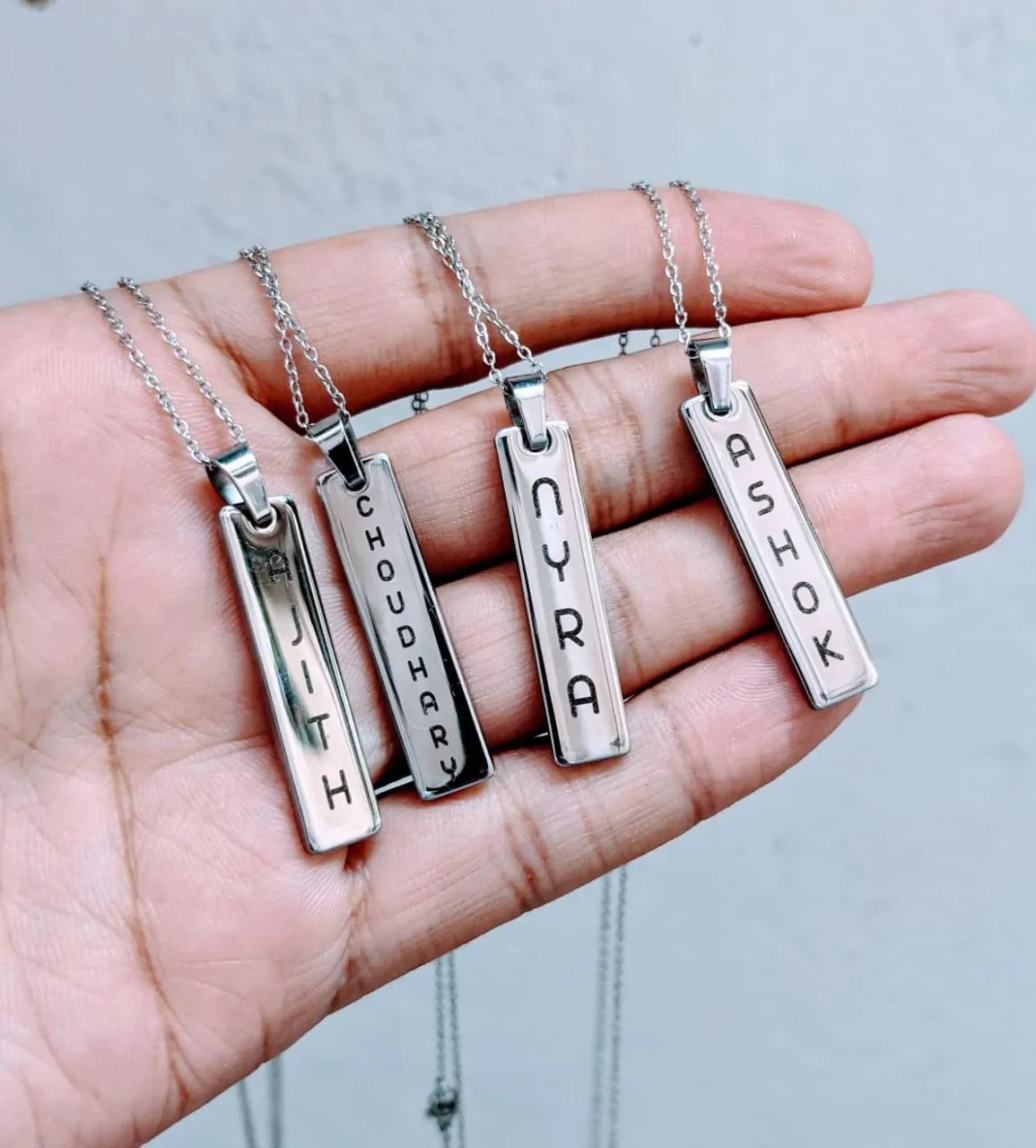 Personalized 2D memory Bar necklace