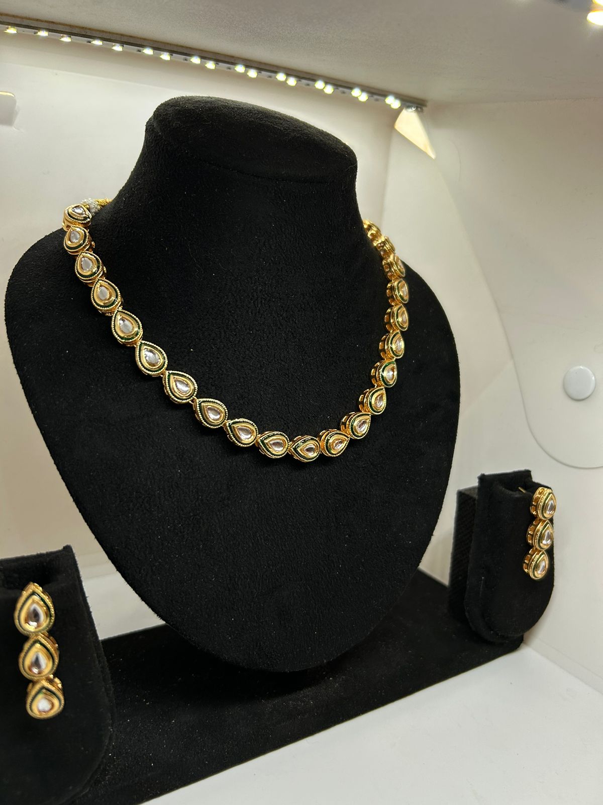 Radiance Reign Kundan Necklace and Earrings Set