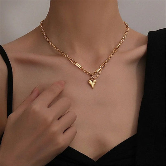 18K Gold Plated Heart Pendant Necklace