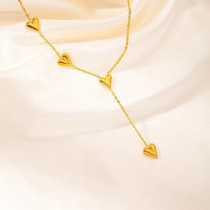 18K Gold Plated Triple Heart Necklace