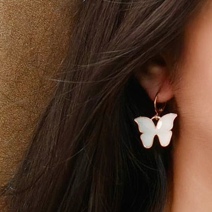 White Butterfly Earrings