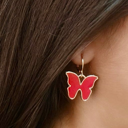 Red Butterfly Earrings