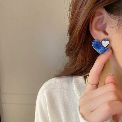 Blue Heart Earrings