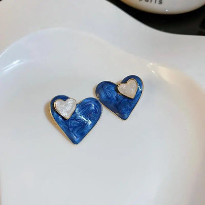 Blue Heart Earrings