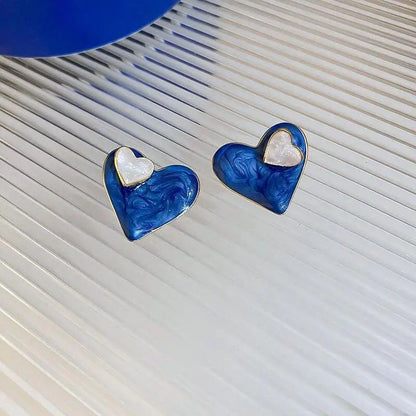 Blue Heart Earrings