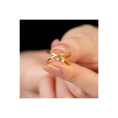 Stylish Round Stainless Steel Adjustable Loop Ring - Golden