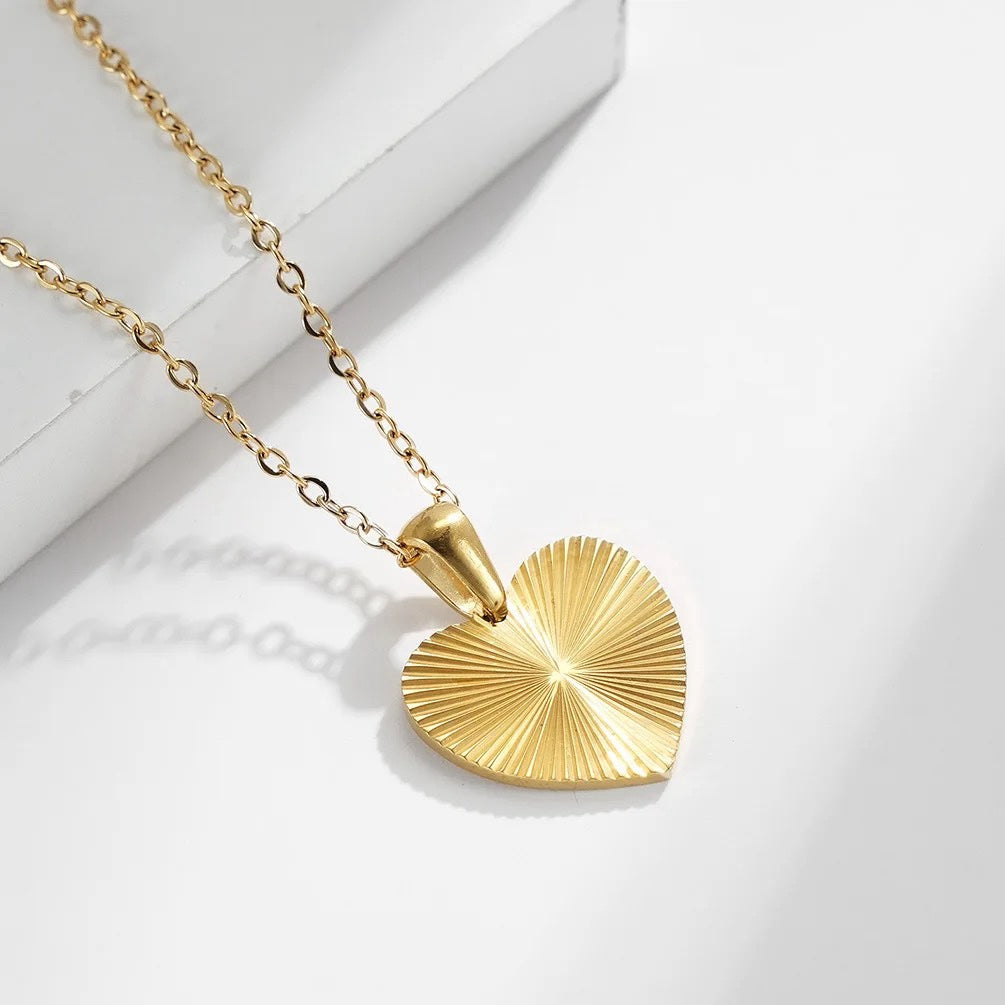 Golden Radiance 18k Gold Plated Heart Necklace