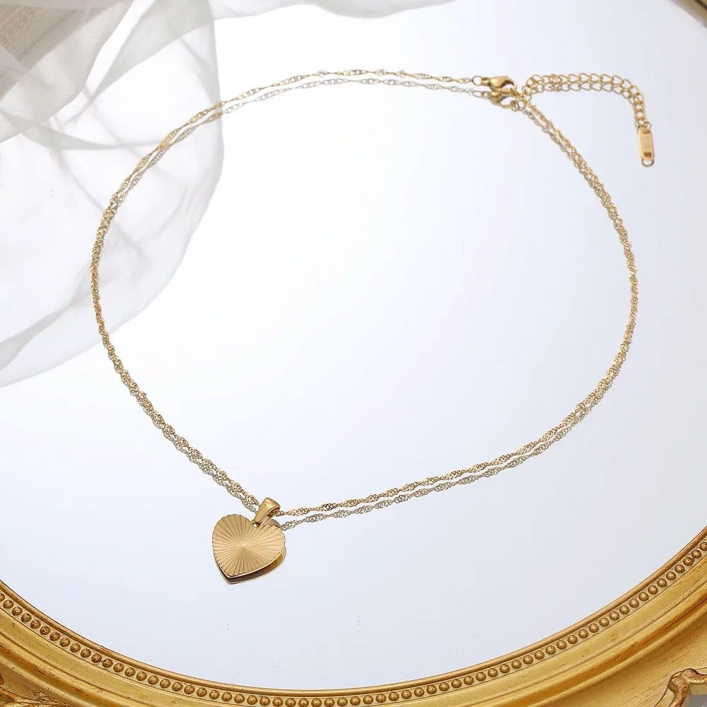 Golden Radiance 18k Gold Plated Heart Necklace